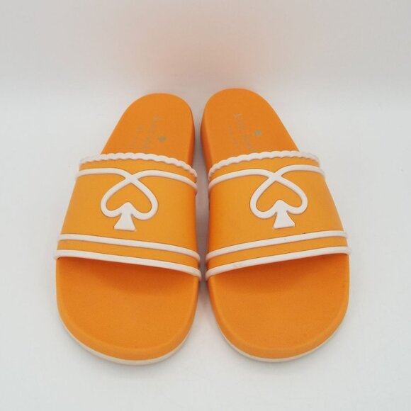 Kate Spade New York Orange Brigitte Pool Slide Sandals Size 8B - Picture 1 of 10